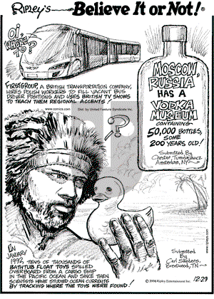 Ripley's Believe It or Not on Friday December 29, 2006 Comic Strip