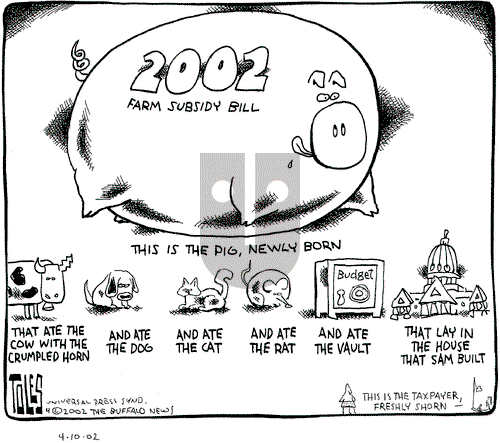 Tom Toles on Wednesday April 10, 2002 Comic Strip