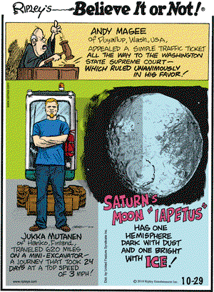 Ripley's Believe It or Not on Friday October 29, 2010 Comic Strip