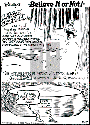Ripley's Believe It or Not on Tuesday May 7, 2002 Comic Strip