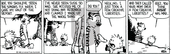 Calvin and Hobbes - Thursday February 4, 1988 Comic Strip