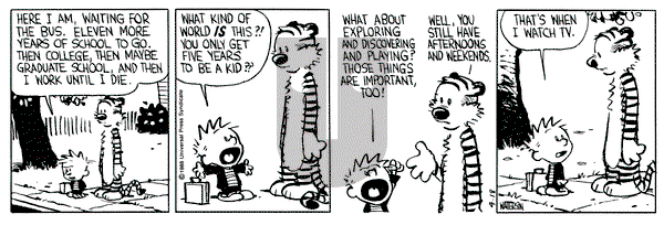 Calvin and Hobbes on Monday April 18, 1988 Comic Strip