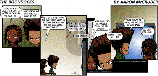 The Boondocks - Sunday April 29, 2001 Comic Strip