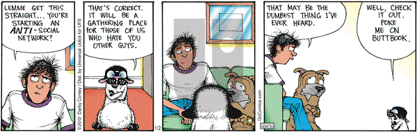 Get Fuzzy on Monday January 2, 2012 Comic Strip