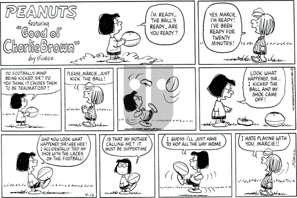 Peanuts - Sunday September 12, 1982 Comic Strip
