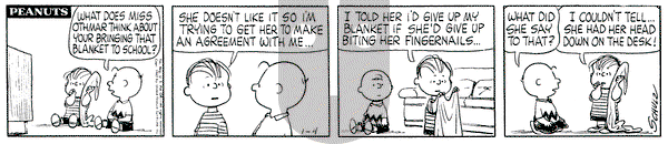 Peanuts on Thursday January 4, 1962 Comic Strip