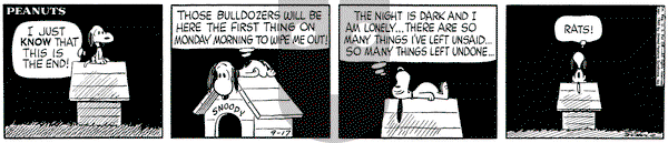 Peanuts on Saturday September 17, 1960 Comic Strip