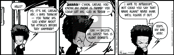The Boondocks - Monday November 26, 2001 Comic Strip