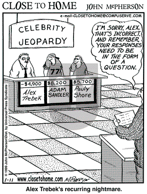 Close to Home on Tuesday January 12, 1999 Comic Strip
