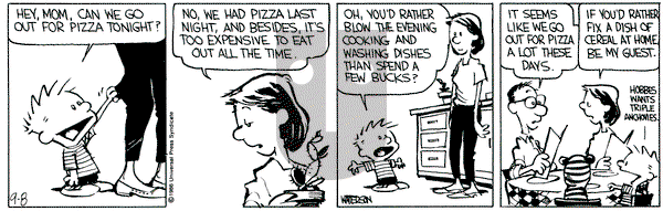 Calvin and Hobbes on Monday September 8, 1986 Comic Strip
