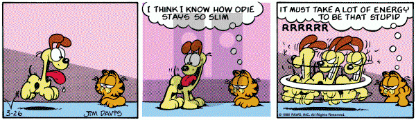 Garfield on Wednesday March 26, 1986 Comic Strip