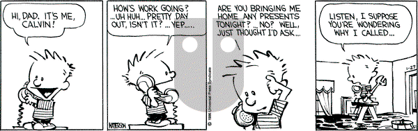 Calvin and Hobbes on Monday January 27, 1986 Comic Strip