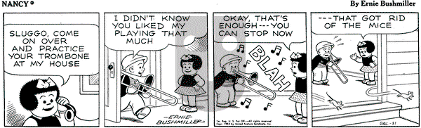 Nancy on Saturday December 31, 1955 Comic Strip