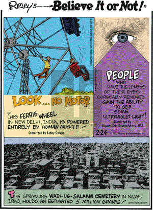 Ripley's Believe It or Not on Friday February 24, 2012 Comic Strip
