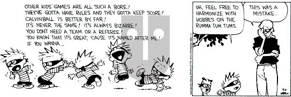Calvin and Hobbes - Monday September 11, 1995 Comic Strip
