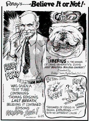 Ripley's Believe It or Not on Saturday June 25, 2005 Comic Strip