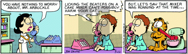 Garfield on Tuesday March 22, 1988 Comic Strip