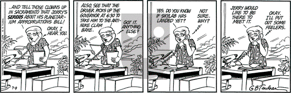 Doonesbury on Monday July 9, 1979 Comic Strip