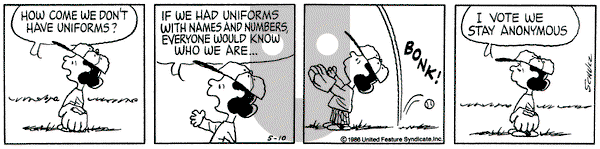 Peanuts on Saturday May 10, 1986 Comic Strip