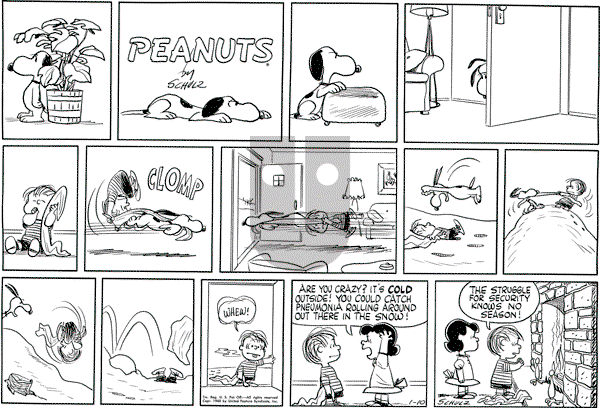 Peanuts - Sunday January 10, 1960 Comic Strip