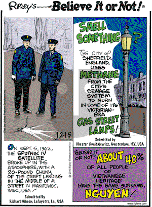 Ripley's Believe It or Not on Wednesday December 15, 2010 Comic Strip