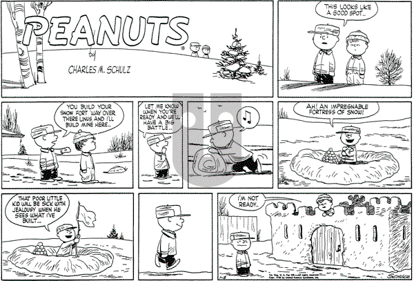 Peanuts - Sunday January 8, 1956 Comic Strip