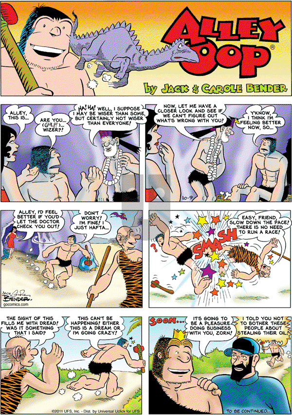 Alley Oop on Sunday October 9, 2011 Comic Strip