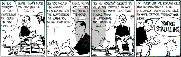 Calvin and Hobbes on Monday August 25, 2014 Comic Strip