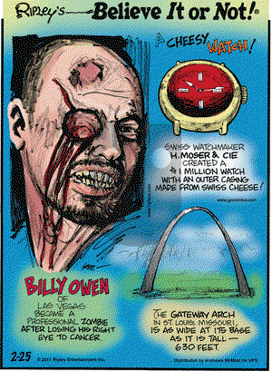 Ripley's Believe It or Not on Saturday February 25, 2017 Comic Strip