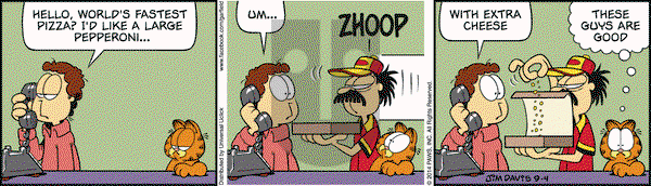 Garfield on Thursday September 4, 2014 Comic Strip
