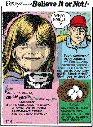 Ripley's Believe It or Not on Monday July 19, 2010 Comic Strip