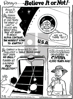 Ripley's Believe It or Not on Saturday July 31, 1999 Comic Strip