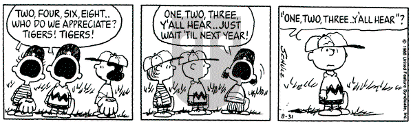 Peanuts on Wednesday August 31, 1988 Comic Strip