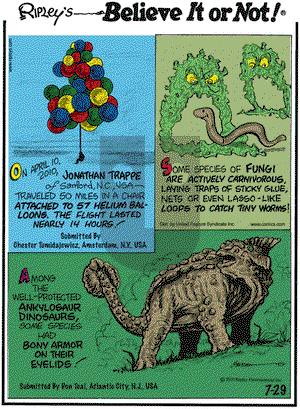 Ripley's Believe It or Not on Thursday July 29, 2010 Comic Strip