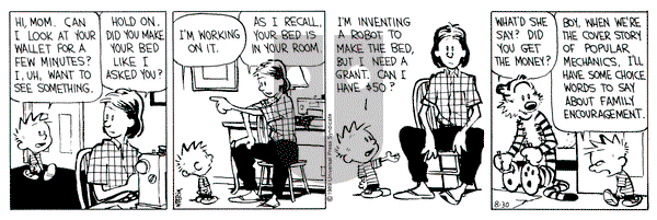Calvin and Hobbes on Wednesday August 30, 1989 Comic Strip