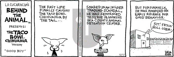 La Cucaracha on Thursday December 12, 2002 Comic Strip