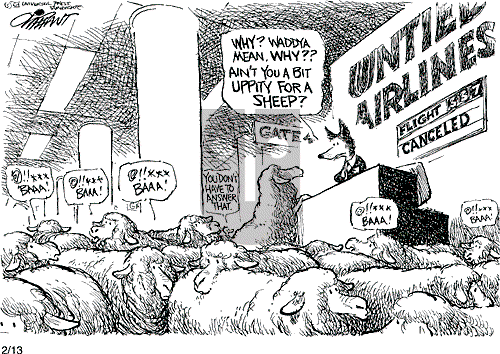 Pat Oliphant on Tuesday February 13, 2001 Comic Strip