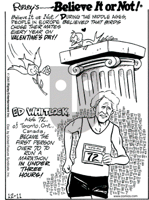 Ripley's Believe It or Not on Thursday December 11, 2003 Comic Strip