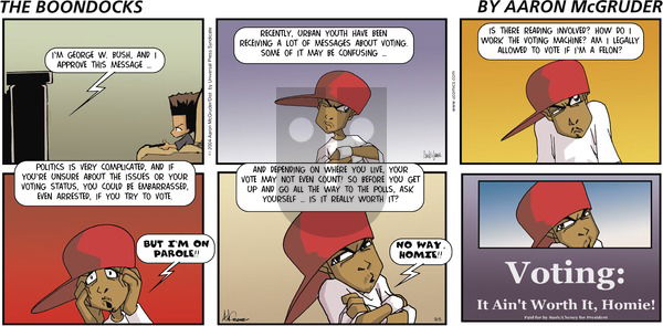 The Boondocks on Sunday September 5, 2004 Comic Strip