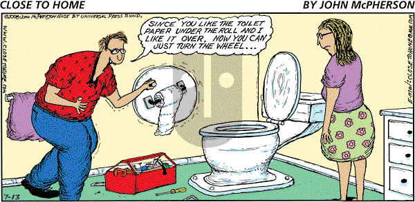 Close to Home on Monday July 14, 2008 Comic Strip
