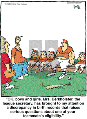 In the Bleachers on Saturday April 12, 2003 Comic Strip