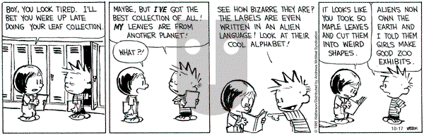 Calvin and Hobbes on Friday October 17, 2025 Comic Strip