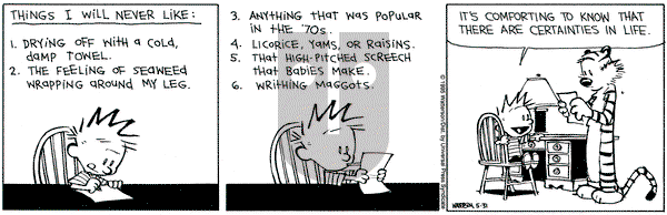 Calvin and Hobbes on Wednesday May 31, 1995 Comic Strip