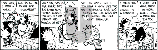Calvin and Hobbes - Tuesday October 23, 1990 Comic Strip