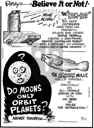 Ripley's Believe It or Not on Tuesday July 1, 2008 Comic Strip