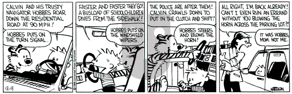 Calvin and Hobbes on Tuesday September 9, 1986 Comic Strip
