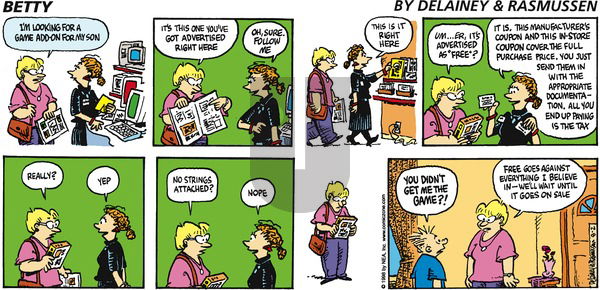 Betty on Sunday August 2, 1998 Comic Strip
