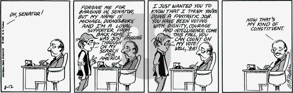 Doonesbury on Saturday August 12, 1972 Comic Strip