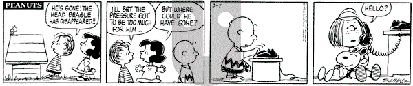 Peanuts - Saturday March 7, 1970 Comic Strip