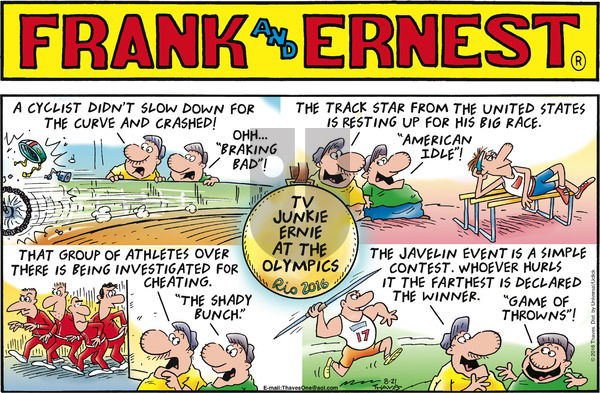 Frank and Ernest on Sunday August 21, 2016 Comic Strip
